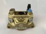Brembo rear caliper P32F, /32mm piston, mounting distance 84mm colour gold with pads