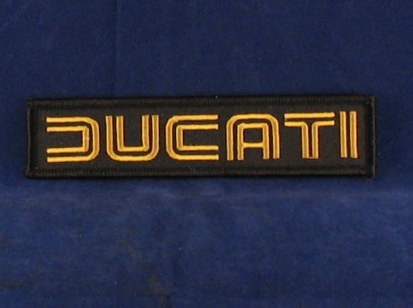 ducati 80's badge black & gold 130 x 30mm sew/ iron on