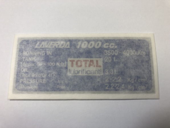 Laverda Specification Decal