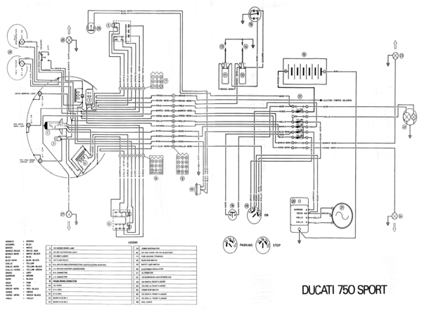 750 Sport 1974 Wiring Diagram 1 Page Pdf File Download