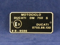 homologation plate 750s/ss/gt c/w rivets