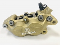 Genuine Brembo P4-30/34F Caliper Front Right Gold with Pads 40mm Mounting Fits Most Early SS Pre 2000