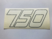 750 side panel decal early white / black out-line