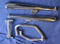 complete exhaust system 900 darmah conti style (squarecase) including  down & balance pipes & cl...